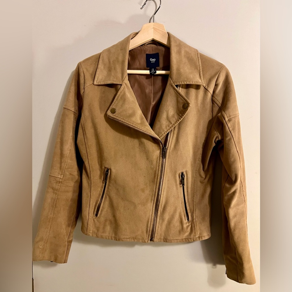 Womens Gap Moto Jacket. Suede. Size 8.